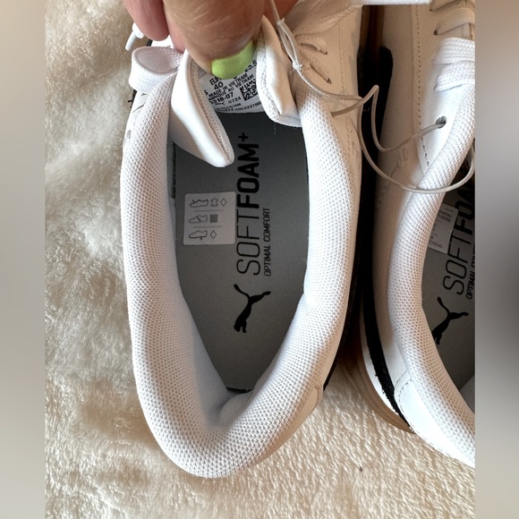 Puma Smash Platform Casual White Sneakers with Black and Gum Accents Size 9 NWT - Picture 7 of 9
